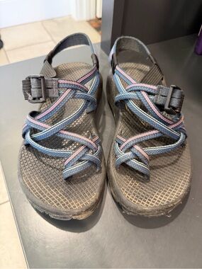Chaco Women's Black Sandals with Blue and Pink Straps